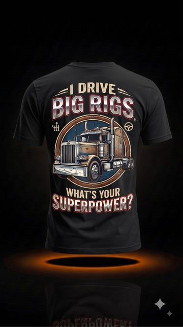 I Drive Big Rigs What's Your Superpower? T-Shirt | Truck Driver Gift