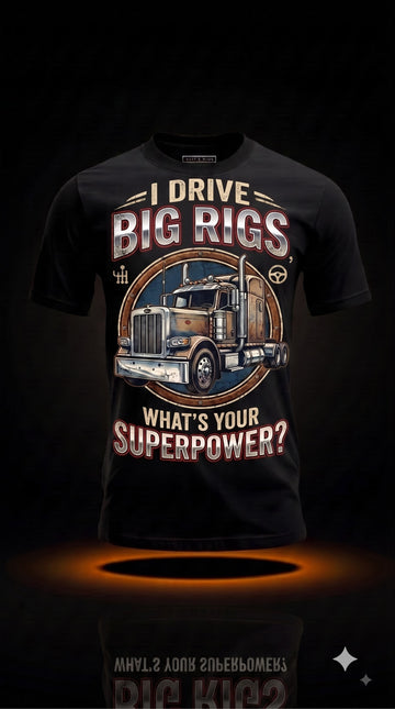I Drive Big Rigs What's Your Superpower? T-Shirt | Truck Driver Gift