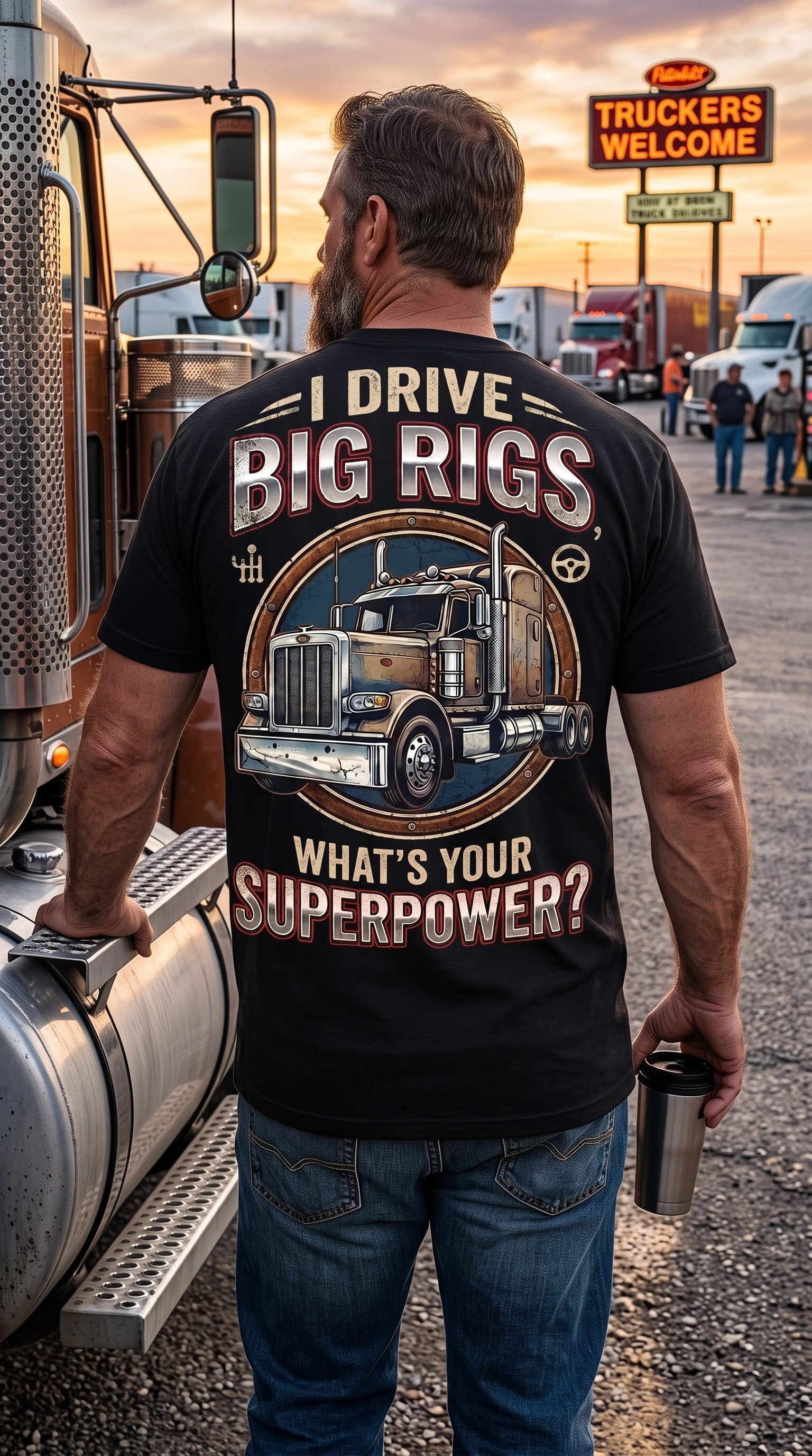 I Drive Big Rigs What's Your Superpower? T-Shirt | Truck Driver Gift