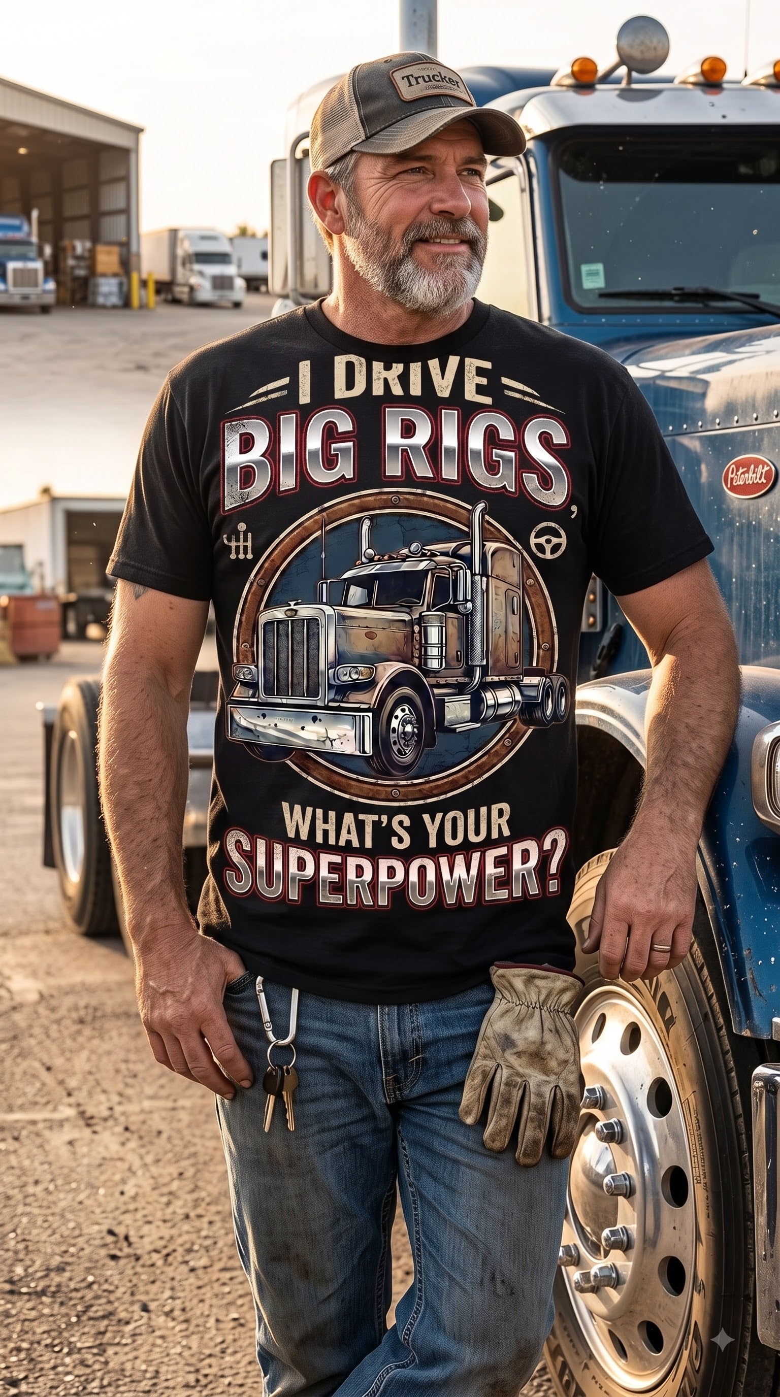 I Drive Big Rigs What's Your Superpower? T-Shirt | Truck Driver Gift