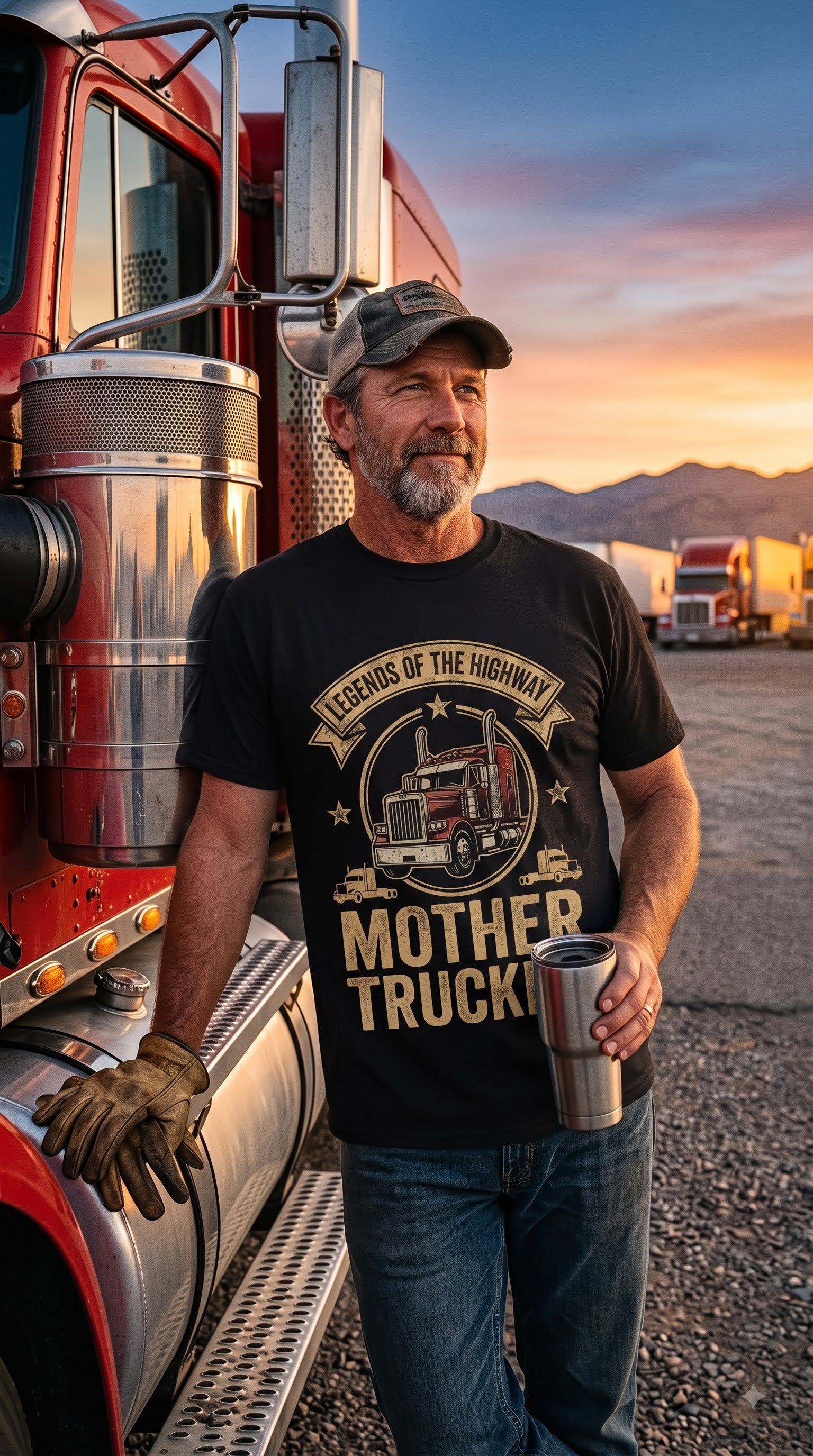 Mother Trucker T-Shirt | Funny Truck Driver Gift