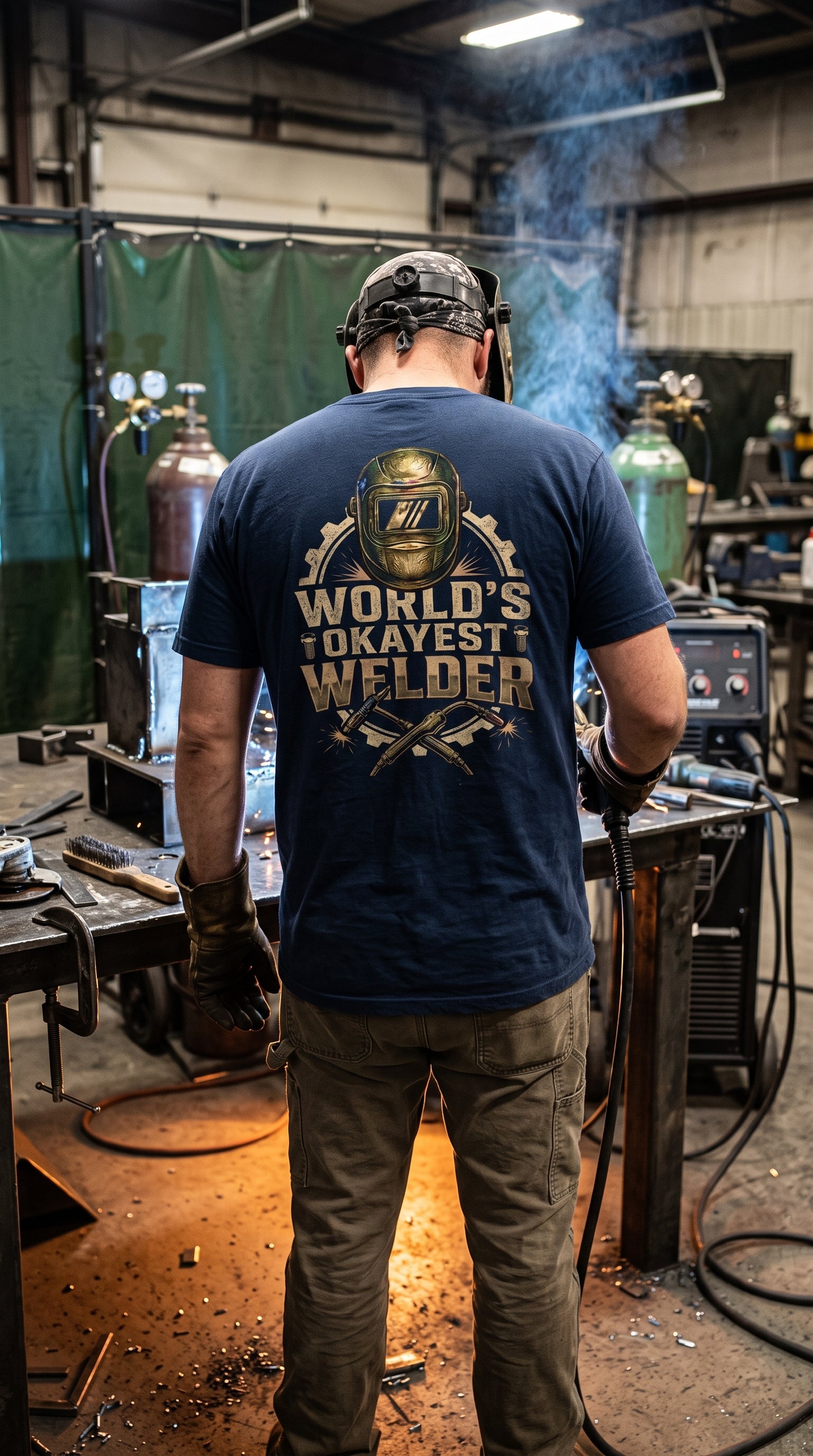 World's Okayest Welder T-Shirt | Funny Welder Gift