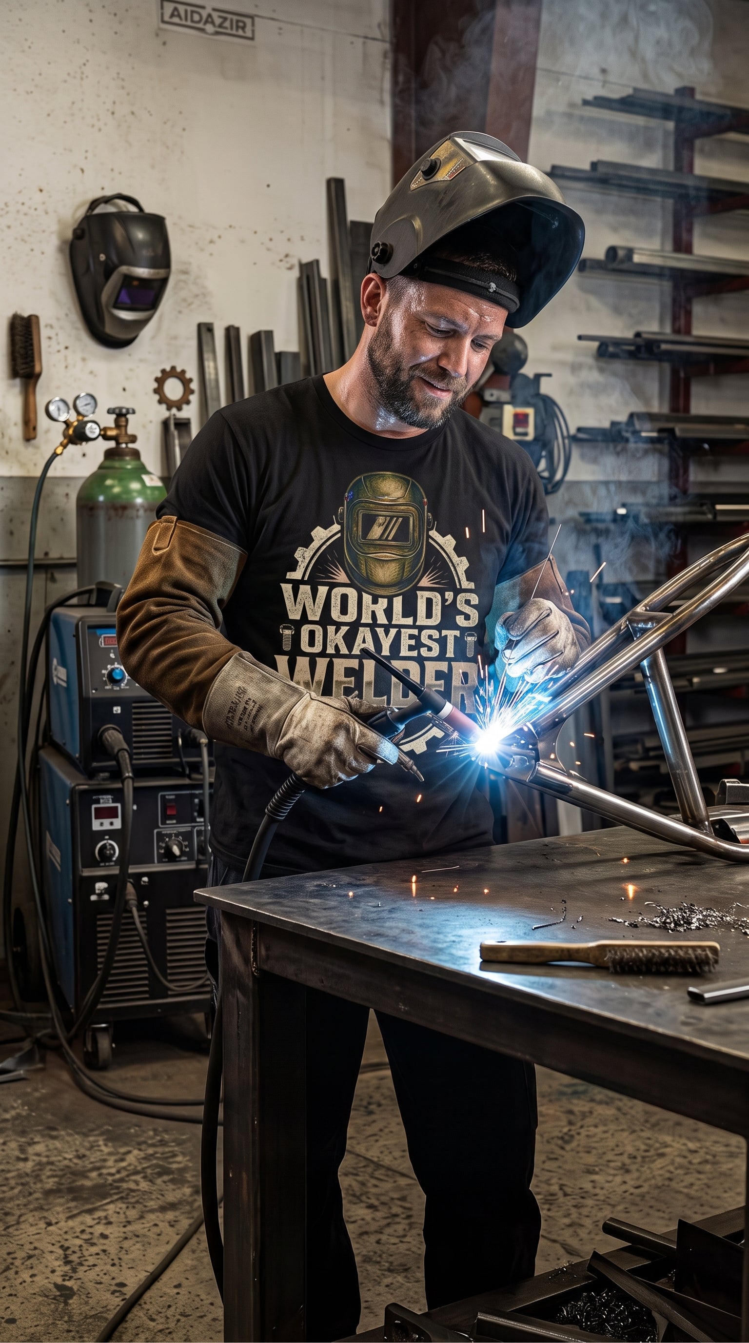 World's Okayest Welder T-Shirt | Funny Welder Gift