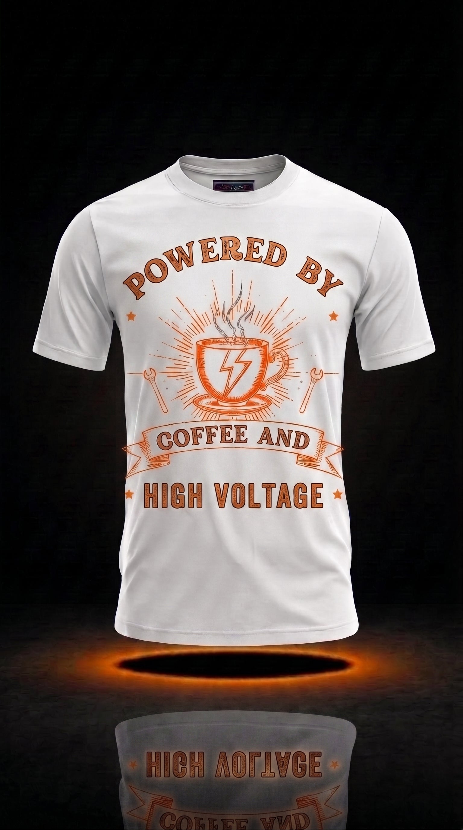 Powered By Coffee And High Voltage Tee
